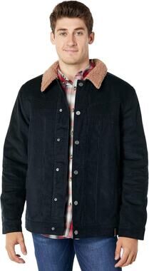 Obermeyer Men's XL Black Snap Front Sherpa Lined Condor Corduroy Jacket HR3-22